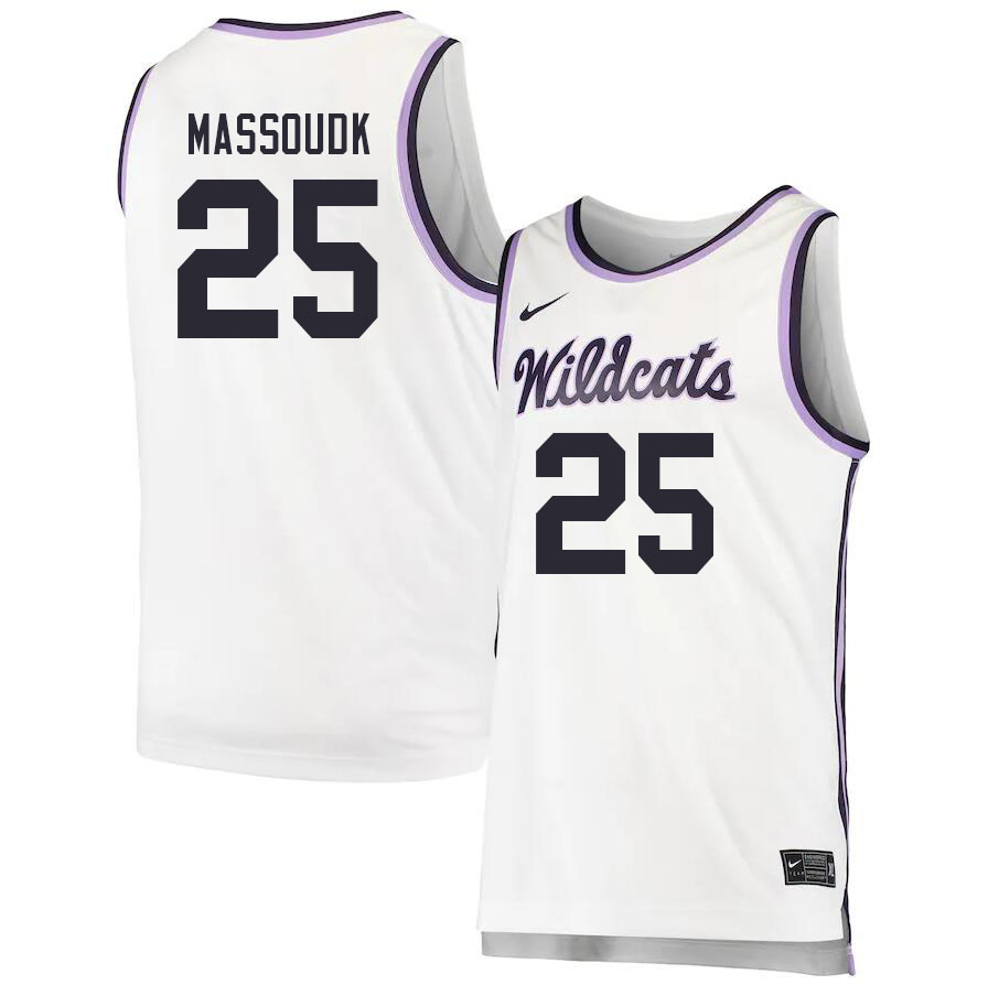 Men #25 Ismael Massoud Kansas State Wildcats College Basketball Jerseys Sale-White - Click Image to Close